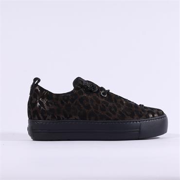 Paul Green Diamante Eye Platform Trainer - Bronze Leopard